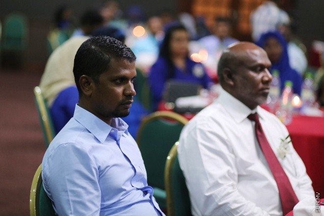 އޭޕްރީލް 18، 2015: ކްރިމިނަލް ކޯޓުގެ އަހަރީ ދުވަސް ފާހަގަކުރުމުގެ ގޮތުން ނަސަންދުރާ ޕެލަސް ހޮޓަލުގައި ބޭއްވި ހަފްލާގެ ތެރެއިން -- ސަން ފޮޓޯ/ފަޔާޒު މޫސާ