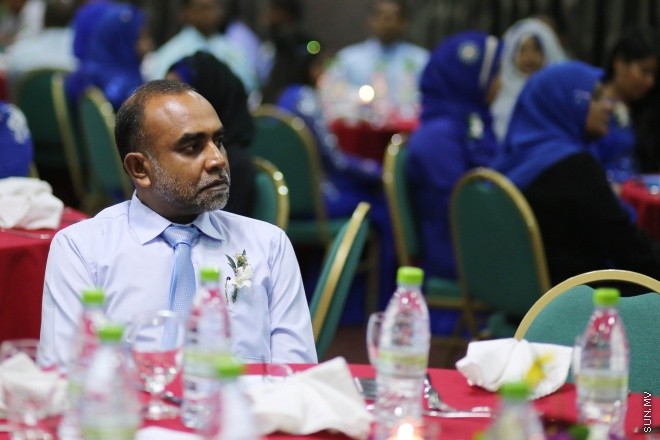 އޭޕްރީލް 18، 2015: ކްރިމިނަލް ކޯޓުގެ އަހަރީ ދުވަސް ފާހަގަކުރުމުގެ ގޮތުން ނަސަންދުރާ ޕެލަސް ހޮޓަލުގައި ބޭއްވި ހަފްލާގެ ތެރެއިން -- ސަން ފޮޓޯ/ފަޔާޒު މޫސާ