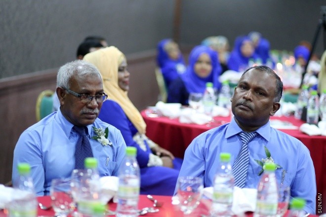 އޭޕްރީލް 18، 2015: ކްރިމިނަލް ކޯޓުގެ އަހަރީ ދުވަސް ފާހަގަކުރުމުގެ ގޮތުން ނަސަންދުރާ ޕެލަސް ހޮޓަލުގައި ބޭއްވި ހަފްލާގެ ތެރެއިން -- ސަން ފޮޓޯ/ފަޔާޒު މޫސާ