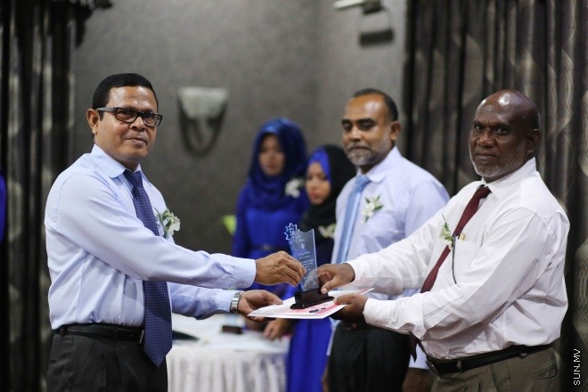އޭޕްރީލް 18، 2015: ކްރިމިނަލް ކޯޓުގެ އަހަރީ ދުވަސް ފާހަގަކުރުމުގެ ގޮތުން ނަސަންދުރާ ޕެލަސް ހޮޓަލުގައި ބޭއްވި ހަފްލާގެ ތެރެއިން -- ސަން ފޮޓޯ/ފަޔާޒު މޫސާ