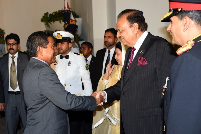 މޭ، 7، 2015: ރައީސުލްޖުމްހޫރިއްޔާ، ޕާކިސްތާނުގެ ރައީސާ ބައްދަލު ކުރެއްވުން -- ފޮޓޯ/ ރައީސް އޮފީސް
