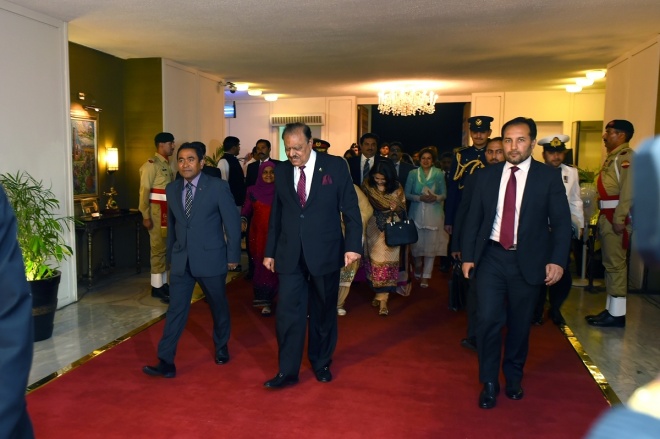 މޭ، 7، 2015: ރައީސުލްޖުމްހޫރިއްޔާ، ޕާކިސްތާނުގެ ރައީސާ ބައްދަލު ކުރެއްވުން -- ފޮޓޯ/ ރައީސް އޮފީސް