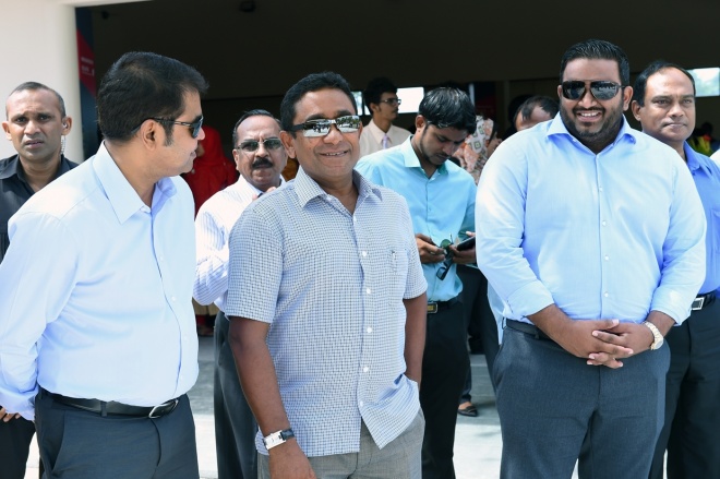 މެއި 28، 2015: ރ. އިފުރު އެއާޕޯޓު ހުޅުވުން: އިފުރު އެއާޕޯޓު ހުޅުއްވައިދެއްވީ ރައީސުލްޖުމްހޫރިއްޔާ އަބްދުﷲ ޔާމީން އަބްދުލް ގައްޔޫމް ----- ފޮޓޯ/ ރައީސް އޮފީސް