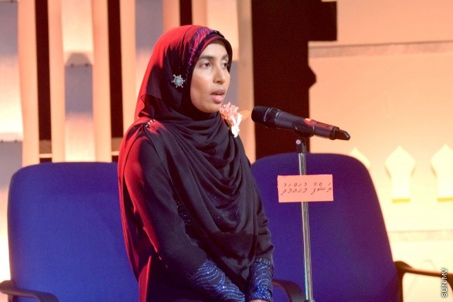 ޖުލައި 17، 2015: ޓީވީއެމް އިން އިންތިޒާމުކޮށްގެން ބޭއްވި، 1436 ވަނަ އަހަރުގެ ރަމަޟާން މަހުގެ، "ރާއްޖޭގެ އެންމެ އަލިގަދަ ތަރި" ޤުރުއާން މުބާރާތުގެ ފައިނަލް އަދި އިނާމު ދިނުމުގެ ރަސްމިއްޔާތުގެ ތެރެއިން -- ސަންފޮޓޯ/ އަލީ ނަސީރު 