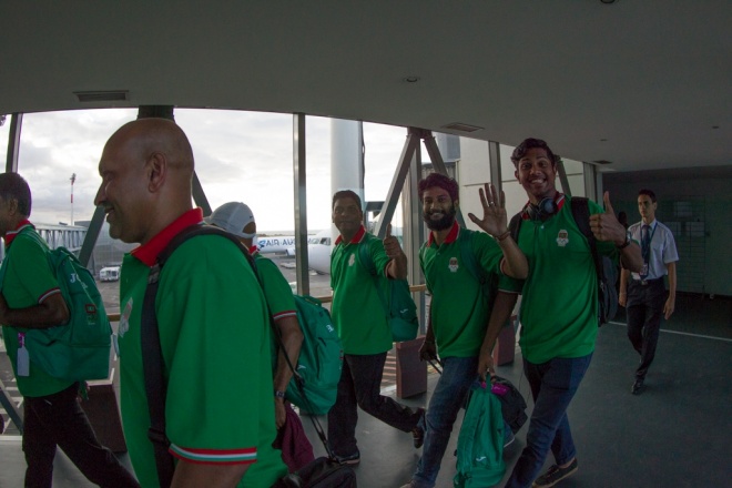 އިންޑިއަން އޯޝަން އައިލެންޑް ގޭމްސްގައި ވާދަކުރާ ރާއްޖޭގެ ޓީމުތައް ރިޔޫނިއަންއަށް ފައިބަނީ -- އެމްއޯސީ ފޮޓޯ: މުހައްމަދު އަހްސަން
