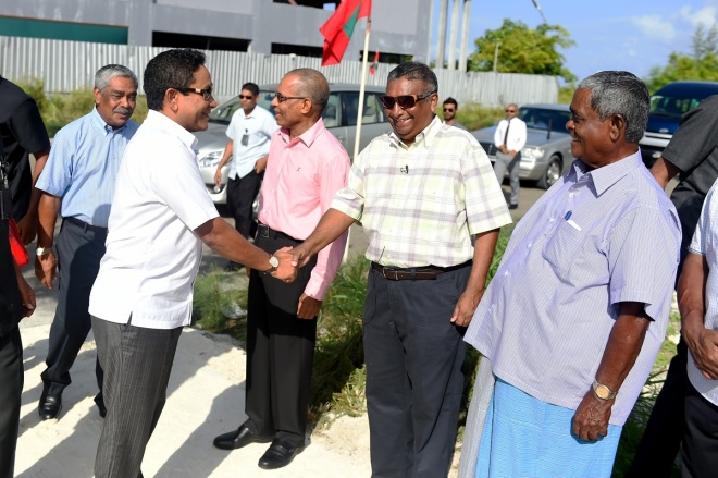 އޯގަސްޓް 6، 2015: ހުޅުމާލޭގައި އަލަށް އިމާރާތް ކުރާ ޓާޝަރީ ހޮސްޕިޓަލް އިމާރާތުގެ ބިންގާއެޅުމަށް ބޭއްވި ރަސްމިއްޔާތުގެ ތެރެއިން -- ފޮޓޯ/ ރައީސް އޮފީސް