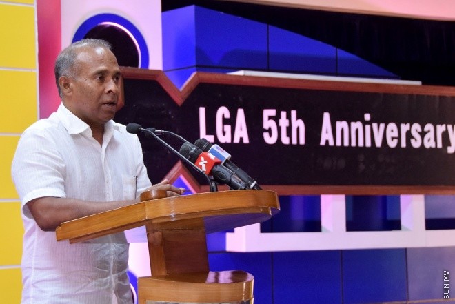 އޯގަސްޓް 26، 2015: އެލްޖީއޭގެ ފަސްވަނަ  އަހަރީ ދުވަސް ފާހަގަ ކުރުމައް ބޭއްވި ރަސްމިއްޔާތުގެ ތެރެއިން --- ސަން ފޮޓޯ ޔޫސުފް ސޮފްވާން 