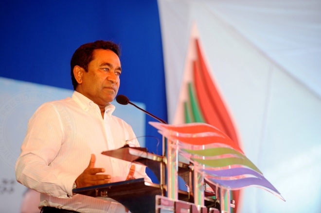 ސެޕްޓެމްބަރ 1، 2015: މާޅޮސްމަޑުލުއުތުރުބުރީ މަޑުއްވަރީ އާ އިންޖީނުގެ ރައީސުލްޖުމްހޫރިއްޔާ ހުޅުއްވައިދެއްވުން -- ފޮޓޯ/ރައީސް އޮފީސް