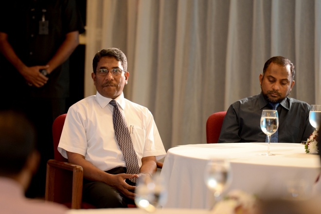 ޑިސެމްބަރު 21، 2015- ސިވިލް ސާވިސްގެ ކުރިއަށް އޮތް ފަސް އަހަރުގެ ޕްލޭން އިފުތިތާހު ކުރުމަށް ޖެން ހޮޓަލުގައި ބޭއްވި ރަސްމިއްޔާތުގައި ރައީސް އަބްދުﷲ ޔާމީން ވާހަކަފުޅު ދައްކަވަނީ -- ފޮޓޯ: ރައީސް އޮފީސް