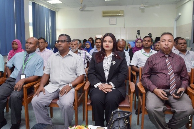 ފެބްރުއަރީ 21، 2016: ހުޅުމާލޭ ހޮސްޕިޓަލްގައި އަލްޓްރާ ސައުންޑް ސްކޭން އާއި ތުންފަތާއި ތަލީގެ އައިބު (ކްލެފްޓް/ކްލެފްޓް ޕެލެޓް) އޮޕަރޭޝަން ކުރުމުގެ ކޭމްޕް އިފްތިތާހުކުރުމަށް ހުޅުމާލޭ ހޮސްޕިޓަލްގައި ބޭއްވި ރަސްމިއްޔާތުގެ ތެރެއިން -- ސަން ފޮޓޯ/ ފަޔާޒު މޫސާ