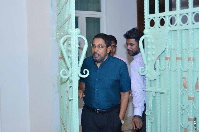 މާޗް 3، 2016: ސަރުކާރުން ސިޔާސީ ޕާޓީތަކާ އެކު ބާއްވާ މަޝްވަރާތަކުގެ ފުރަތަމަ ބައްދަލުވުމުގެ ތެރެއިން -- ސަން ފޮޓޯ/ ފަޔާޒު މޫސާ