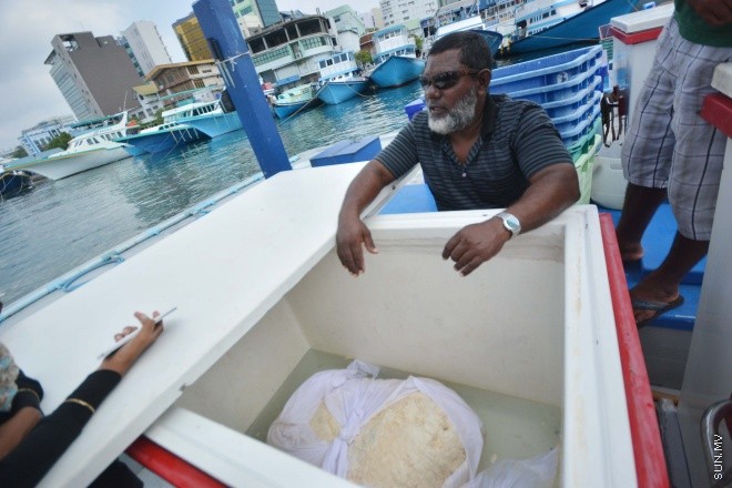 މަހަށް ނުކުމެ އުޅެނިކޮށް، މިދިޔަ އާދީއްތަ ދުވަހު ށ. ފޯކައިދޫ "މާކަރީ 7" ދޯނިން ހޮވި މާވަހަރާ ގުޅޭ ގޮތުން ދޯނީގެ ކައްޕި ވާހަކަ ދައްކަނީ- ސަން ފޮޓޯ/ ފަޔާޒު މޫސާ