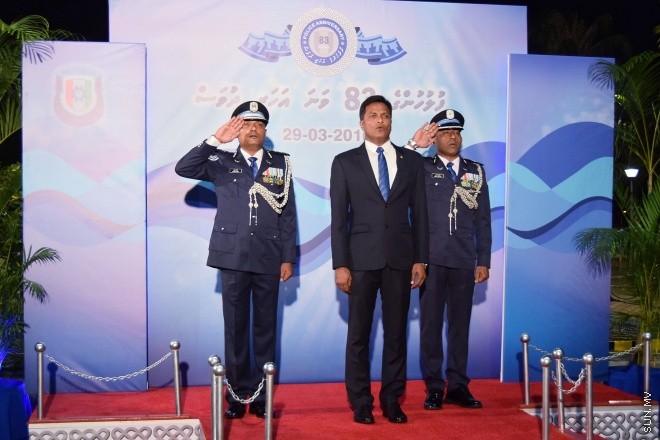 މާޗް 28، 2016: ރާއްޖޭގައި ފުލުހުންގެ ހިދުމަތްފެށިތާ 83 އަހަރު ފުރުން ފާހަގަކުރުމަށް ބޭއްވުނު ދިދަނެގުމުގެ ހާއްސަ ރަސްމިއްޔާތުގެ ތެރެއިން -- ސަން ފޮޓޯ/ފަޔާޒު މޫސާ