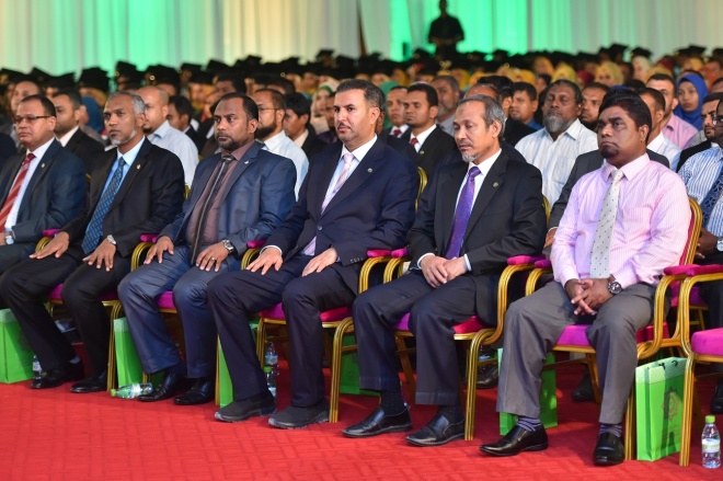 އޭޕްރީލް 1، 2016: އިސްލާމިިކް ޔުނިވަސިޓީގެ ފުރަތަމަ ދަސްވެނިވުމުގެ ރަސްމިއްޔާތުގެ ތެރެއިން -- ފޮޓޯ/ރައީސް އޮފީސް