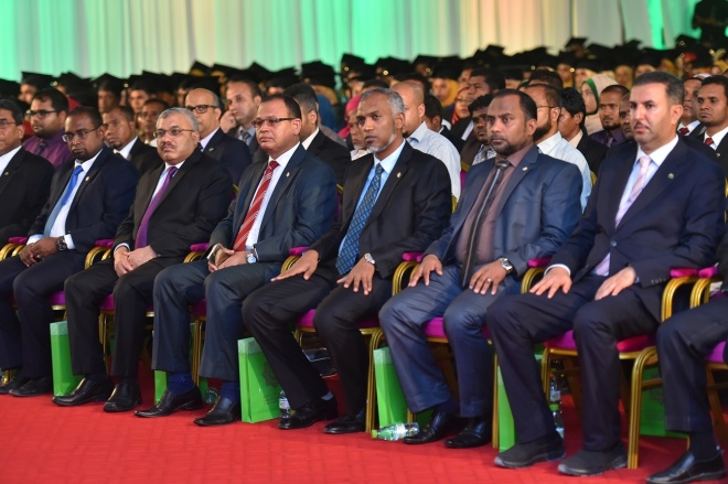 އޭޕްރީލް 1، 2016: އިސްލާމިިކް ޔުނިވަސިޓީގެ ފުރަތަމަ ދަސްވެނިވުމުގެ ރަސްމިއްޔާތުގެ ތެރެއިން -- ފޮޓޯ/ރައީސް އޮފީސް
