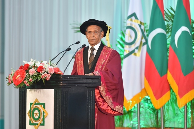 އޭޕްރީލް 1، 2016: އިސްލާމިިކް ޔުނިވަސިޓީގެ ފުރަތަމަ ދަސްވެނިވުމުގެ ރަސްމިއްޔާތުގެ ތެރެއިން -- ފޮޓޯ/ރައީސް އޮފީސް