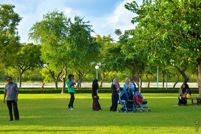 ޒުވާނުންނާއި އާއިލާތަކަށް ހާއްސަކޮށްގެން ޒަމާނީގޮތަކަށް ހަދައި މިމަހު 22 ވަނަ ދުވަހު ހުޅުމާލެގައި ހޮޅުވި ހުޅުމާލެ ސެންޓްރަލް ޕާކް.
 މި ޕާކަކީ ވަރަށް ހިތްގައިމު ފެހި ޕާކެކެވެ. ބްރިޖަކާއި ފެން ގަނޑެއްގެ އިތުރުން މީހުން އިށީނދެ ތިބެވޭގޮތަށް ގޮނޑިތައް ބަހައްޓާފައިވެއެވެ.--- ސަން ފޮޓޯ: މުހަންމަދު އަފްރާހް
