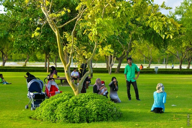 ޒުވާނުންނާއި އާއިލާތަކަށް ހާއްސަކޮށްގެން ޒަމާނީގޮތަކަށް ހަދައި މިމަހު 22 ވަނަ ދުވަހު ހުޅުމާލެގައި ހޮޅުވި ހުޅުމާލެ ސެންޓްރަލް ޕާކް.
 މި ޕާކަކީ ވަރަށް ހިތްގައިމު ފެހި ޕާކެކެވެ. ބްރިޖަކާއި ފެން ގަނޑެއްގެ އިތުރުން މީހުން އިށީނދެ ތިބެވޭގޮތަށް ގޮނޑިތައް ބަހައްޓާފައިވެއެވެ.--- ސަން ފޮޓޯ: މުހަންމަދު އަފްރާހް
