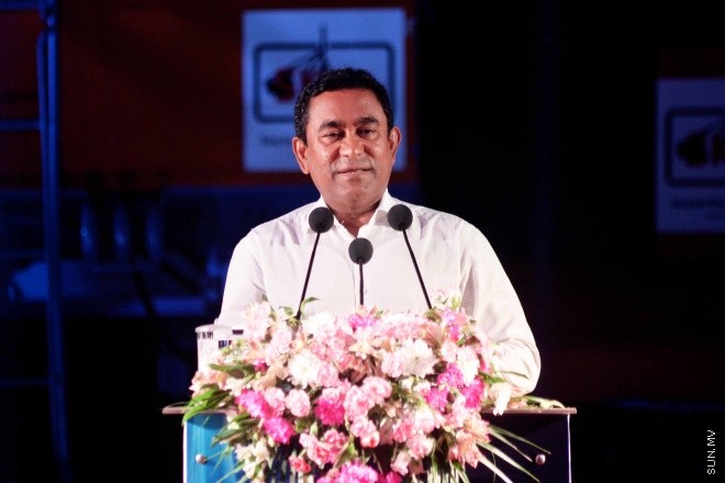 ޖޫން 5، 2016: އައިޖީއެމްއެޗްގެ 25 ބުރީގެ އިމާރާތުގެ ބިންގާ އެޅުމަށް ބޭއްވި ރަސްމިއްޔާތުގެ ތެރެއިން -- ސަން ފޮޓޯ/ ފަޔާޒު މޫސާ