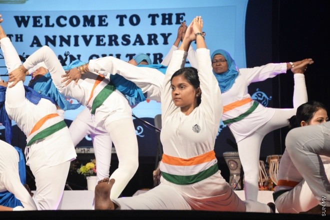 އޯގަސްޓް 7، 2016: ރާއްޖޭގައި ގާއިމުކޮށްފައިވާ އިންޑިއަން ކަލްޗަރަލް ސެންޓަރު (އައިސީސީ) އަށް ފަސް އަހަރު ފުރުން ފާހަގަ ކުރުމަށް އޮލިމްޕަހުގައި ބޭއްވި ރަސްމިއްޔާތުގެ ތެރެއިން -- ސަން ފޮޓޯ/ ފަޔާޒު މޫސާ