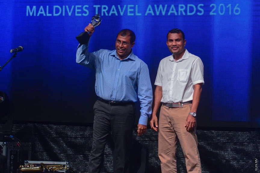 20 ނޮވެމްބަރ 2016: އޮޅުވެލި ރިސޯޓުގައި މިރޭ ބޭއްވި ޓުރެވަލް އެވޯޑްސްގެ ގާލާ ނައިޓުގެ ތެރެއިން---ސަން ފޮޓޯ// މުހައްމަދު އަފްރާހް