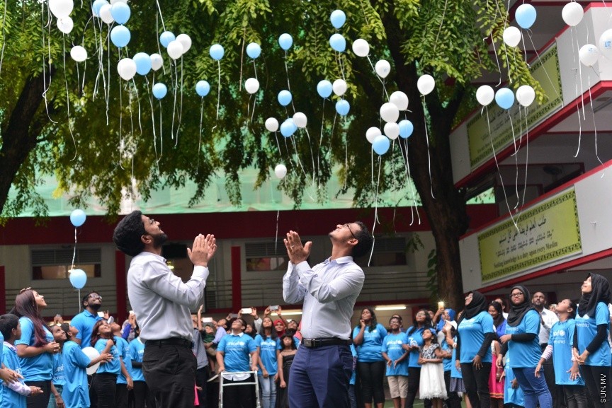 07 ޑިސެމްބަރ 2016: ޔުނިސެފްގެ 70 ވަނަ އަހަރީ ދުވަސް ފާހަގަކުރުމަށް މާލޭގައި މިއަދު ބޭއްވި ރަސްމިއްޔާތުގެ ތެރެއިން --ސަން ފޮޓޯ// ފަޔާޒު މޫސާ