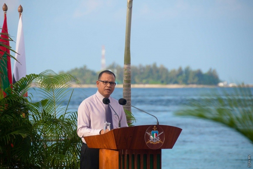 12 ޖެނުއަރީ 2017: އެމްއެންޑީއެފްގެ ކޯސްޓްގާޑަށް އަލަށް ގެނައި ވަޒަން ނާރާ، ފާސްޓް އިންޓަސެޕްޝަން ކްރާފްޓް (އެފްއައިސީ) ހަ އުޅަނދު ހިދުމަތަށް ނެރުމަށް ބޭއްވި ރަސްމިޔާތުގެ ތެރެއިން---ސަން ފޮޓޯ/ މުހައްމަދު އަފްރާހް