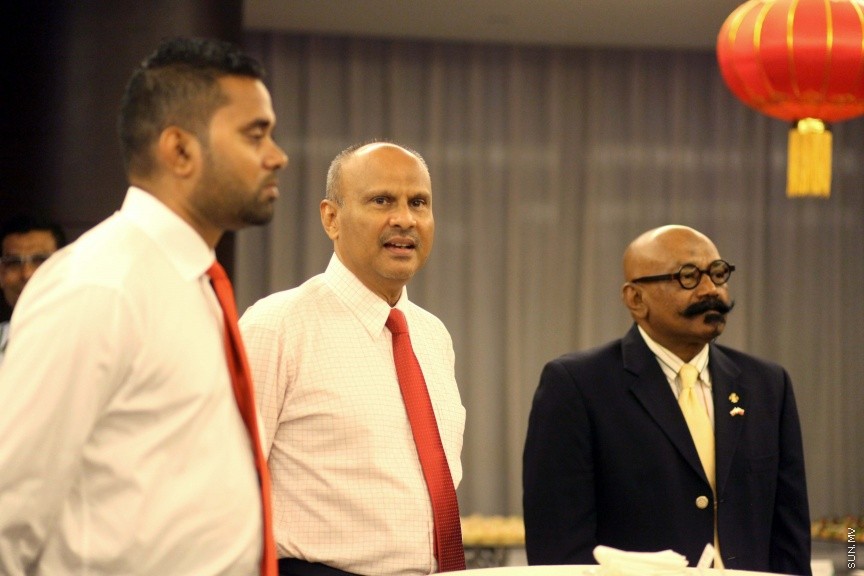 ޖެނުއަރީ 24، 2017، ޗައިނާގައި ފާހަގަކުރާ ޗައިނީޒް ނިއު އިޔާގެ މުނާސަބަތުގައި، ރާއްޖޭގައި ހުންނަ ޗައިނާ އެމްބަސީއިން ޖެން ހޮޓަލަގައި ބޭއްވި ޚާއްސަ ހަފްލާގެ ތެރެއިން -- ސަން ފޮޓޯ/ ފަޔާޒު މޫސާ