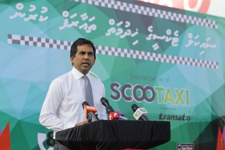 ޖެނުއަރީ 29، 2017:  އަންހެން ޑްރައިވަރުން ހިމެނޭ ގޮތަށް 20 ސައިކަލާއެކު ސައިކަލް ޓެކްސީގެ ހިދުމަތް ރާއްޖޭގައި ފެށުމަށް ކާނިވާ ސަރަހައްދު ބޭއްވި ހަފްލާގެ ތެރެއިން: ސައިލް ޓެކްސީގައި ދަތުރެއް ކޮށްދޭނީ 10 ރުފިޔާއަށް -- ސަން ފޮޓޯ/ ފަޔާޒު މޫސާ