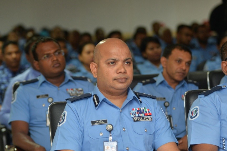 7 ފެބްރުއަރީ 2017: ސެކެކިއުރިޓީ ގާޑުން ތަމްރީުކުރުމަށް އާންމުންނަށް ހުޅުވާލައިގެން  ފުލުހުން ކޯހެއްފެށުމުގެ ގޮތުން ބޭއްވި ރަސްމިއްޔާތުގެ ތެރެއިން---ސަން ފޮޓޯ/ މުހައްމަދު އަފްރާހް