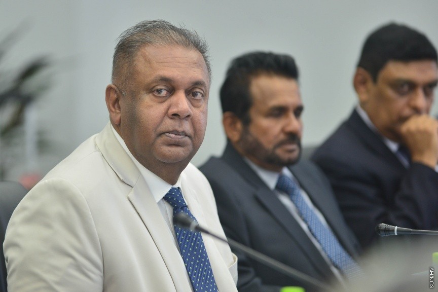 9 ފެބްރުއަރީ 2017: ސްރީލަންކާ އަދި ދިވެހިރާއްޖޭގެ ޖޮއިންޓް ކޮމިޝަނުގެ ތިންވަނަ ބައްދަލުވުން: މި ބައްދަލުވުމުގައި ބައިވެރިވެވަޑައިގަތުމަށް ލަންކާގެ ފޮރިން މިނިސްޓަރު މަންގަލަ ސަމަރަވީރަ ރާއްޖެ ވަޑައިގެންނެވި --ސަން ފޮޓޯ/ މުހައްމަދު އަފްރާހް