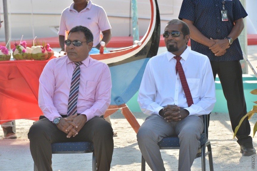 13 ފެބްރުއަރީ 2017: ހިންމަފުށީ ބިން ހިއްކުމުގެ މަޝްރޫޢުގެ ނިމުން ފާހަގަ ކުރުން--- ފޮޓޯ/ ރައީސް އޮފީސް
