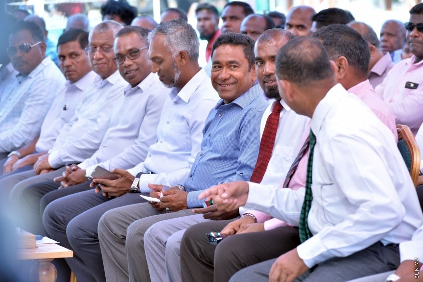 13 ފެބްރުއަރީ 2017: ހިންމަފުށީ ބިން ހިއްކުމުގެ މަޝްރޫޢުގެ ނިމުން ފާހަގަ ކުރުން--- ފޮޓޯ/ ރައީސް އޮފީސް