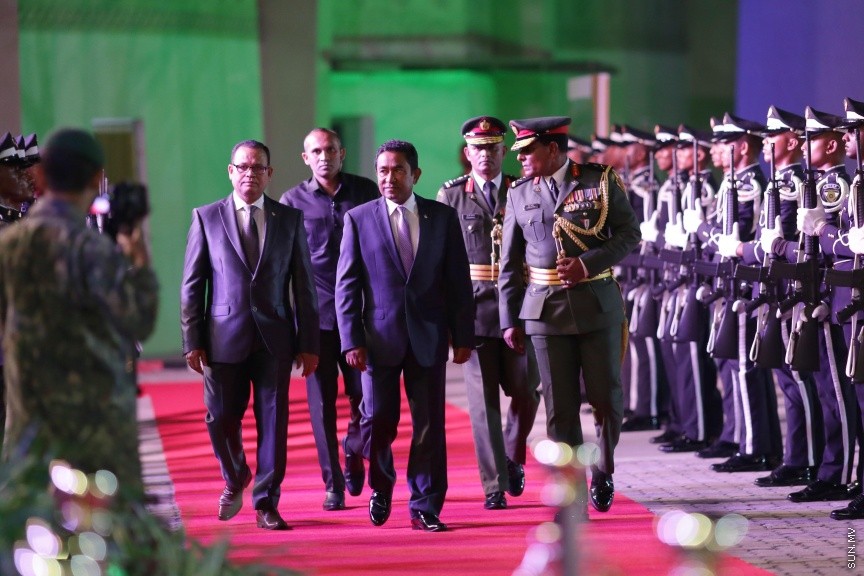 މާޗް 21، 2017: ސިފައިންގެ 12ވަނަ ހެވިކަމުގެ މުބާރަތް ނިންމުމުގެ ގޮތުން ކަޅުތުއްކަލާ ކޮށީގައި ބޭއްވި ރަސްމިއްޔާތުގެ ތެރެއިން -- ސަން ފޮޓޯ/ ފަޔާޒު މޫސާ
