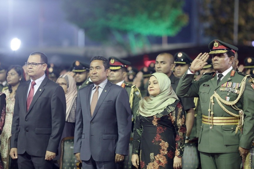 އޭޕްރީލް 23، 2017: ސިފައިންގެ 125ވަނަ އަހަރީ ދުވަސް ފާހަގަ ކުރުމަށް ބޭއްވި ޖަލްސާގެ ތެރެއިން -- ސަން ފޮޓޯ/ ފަޔާޒު މޫސާ