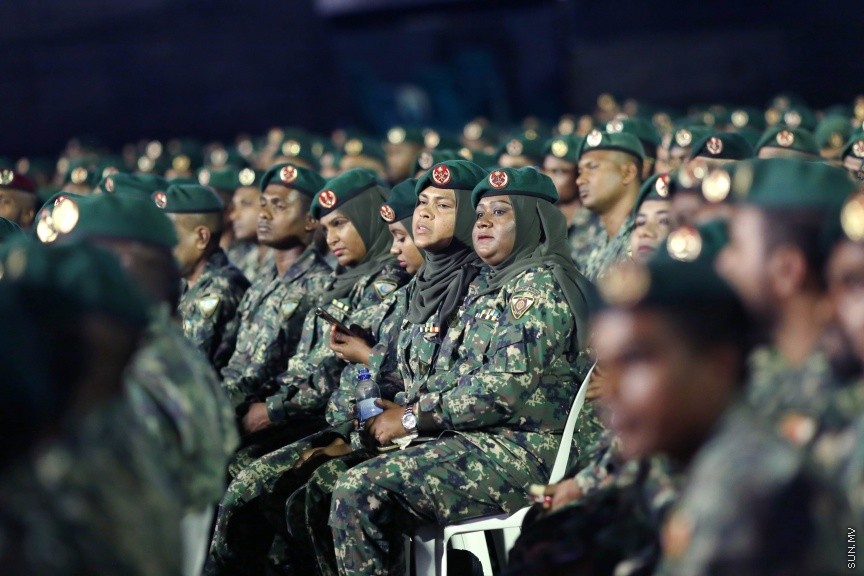 އޭޕްރީލް 23، 2017: ސިފައިންގެ 125ވަނަ އަހަރީ ދުވަސް ފާހަގަ ކުރުމަށް ބޭއްވި ޖަލްސާގެ ތެރެއިން -- ސަން ފޮޓޯ/ ފަޔާޒު މޫސާ