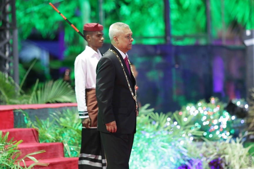 އޭޕްރީލް 23، 2017: ސިފައިންގެ 125ވަނަ އަހަރީ ދުވަސް ފާހަގަ ކުރުމަށް ބޭއްވި ޖަލްސާގެ ތެރެއިން -- ސަން ފޮޓޯ/ ފަޔާޒު މޫސާ