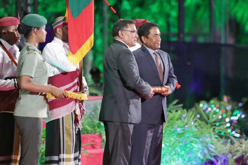 އޭޕްރީލް 23، 2017: ސިފައިންގެ 125ވަނަ އަހަރީ ދުވަސް ފާހަގަ ކުރުމަށް ބޭއްވި ޖަލްސާގެ ތެރެއިން -- ސަން ފޮޓޯ/ ފަޔާޒު މޫސާ