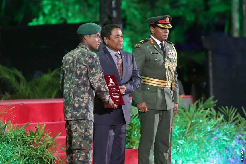 އޭޕްރީލް 23، 2017: ސިފައިންގެ 125ވަނަ އަހަރީ ދުވަސް ފާހަގަ ކުރުމަށް ބޭއްވި ޖަލްސާގެ ތެރެއިން -- ސަން ފޮޓޯ/ ފަޔާޒު މޫސާ