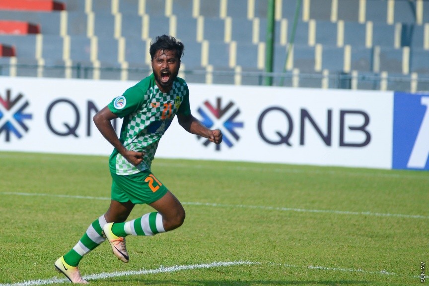 އޭއެފްސީ ކަޕްގެ ގްރޫޕް ސްޓޭޖް (ގްރޫޕް އީ)ގައި ރާއްޖޭގެ މާޒިޔާ ސްޕޯޓްސް އެންޑް ރެކްރިއޭޝަން އާއި އިންޑިއާގެ މޯހަން ބަގާން ބައްދަލުކުރި މެޗުގެ ތެރެއިން: 2-5 ގެ ނަތީޖާ އަކުން އެ އެމެޗް ކާމިޔާބް ކުރީ މާޒިޔާ---ސަން ފޮޓޯ/ މުހައްމަދު އަފްރާހް
