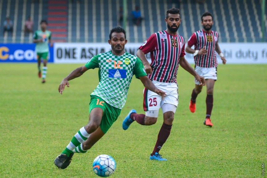 އޭއެފްސީ ކަޕްގެ ގްރޫޕް ސްޓޭޖް (ގްރޫޕް އީ)ގައި ރާއްޖޭގެ މާޒިޔާ ސްޕޯޓްސް އެންޑް ރެކްރިއޭޝަން އާއި އިންޑިއާގެ މޯހަން ބަގާން ބައްދަލުކުރި މެޗުގެ ތެރެއިން: 2-5 ގެ ނަތީޖާ އަކުން އެ އެމެޗް ކާމިޔާބް ކުރީ މާޒިޔާ---ސަން ފޮޓޯ/ މުހައްމަދު އަފްރާހް