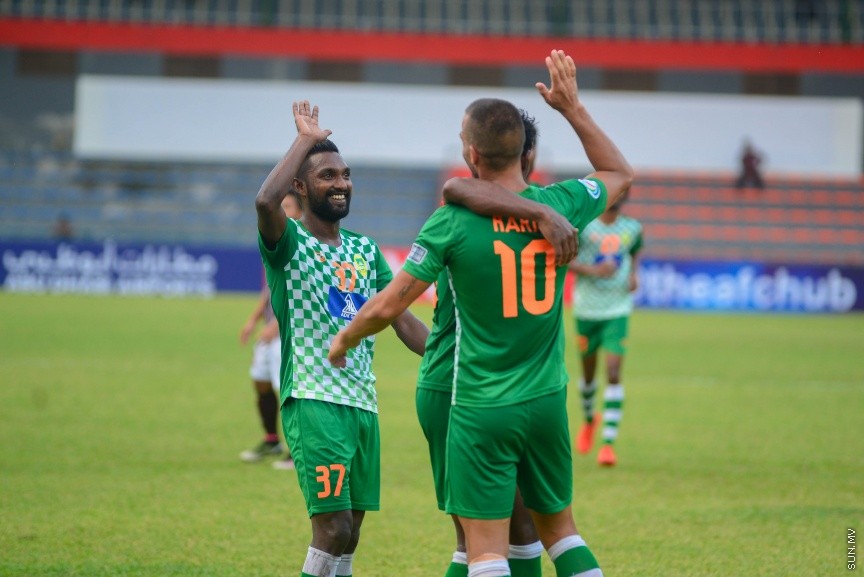 އޭއެފްސީ ކަޕްގެ ގްރޫޕް ސްޓޭޖް (ގްރޫޕް އީ)ގައި ރާއްޖޭގެ މާޒިޔާ ސްޕޯޓްސް އެންޑް ރެކްރިއޭޝަން އާއި އިންޑިއާގެ މޯހަން ބަގާން ބައްދަލުކުރި މެޗުގެ ތެރެއިން: 2-5 ގެ ނަތީޖާ އަކުން އެ އެމެޗް ކާމިޔާބް ކުރީ މާޒިޔާ---ސަން ފޮޓޯ/ މުހައްމަދު އަފްރާހް