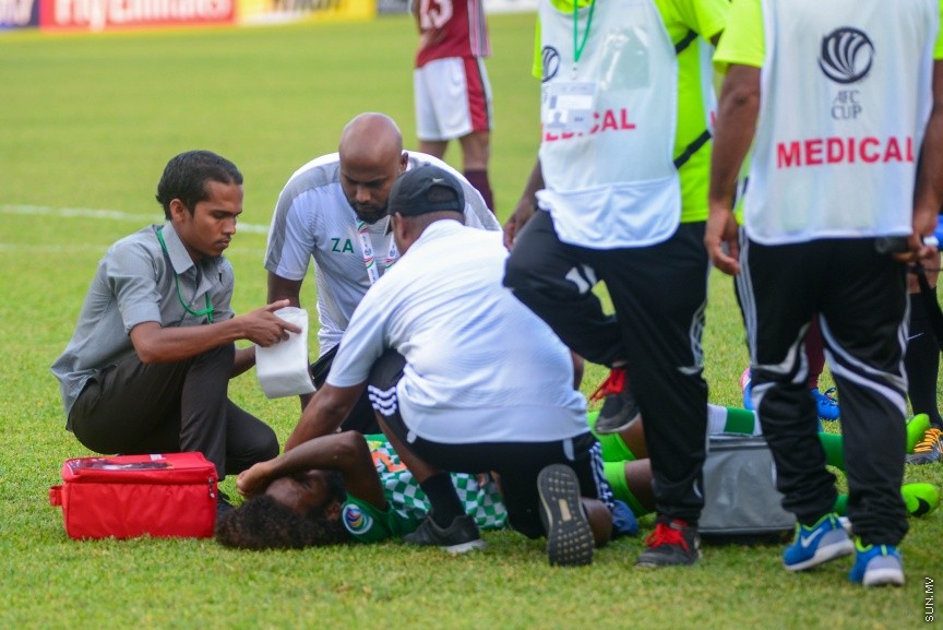އޭއެފްސީ ކަޕްގެ ގްރޫޕް ސްޓޭޖް (ގްރޫޕް އީ)ގައި ރާއްޖޭގެ މާޒިޔާ ސްޕޯޓްސް އެންޑް ރެކްރިއޭޝަން އާއި އިންޑިއާގެ މޯހަން ބަގާން ބައްދަލުކުރި މެޗުގެ ތެރެއިން: 2-5 ގެ ނަތީޖާ އަކުން އެ އެމެޗް ކާމިޔާބް ކުރީ މާޒިޔާ---ސަން ފޮޓޯ/ މުހައްމަދު އަފްރާހް