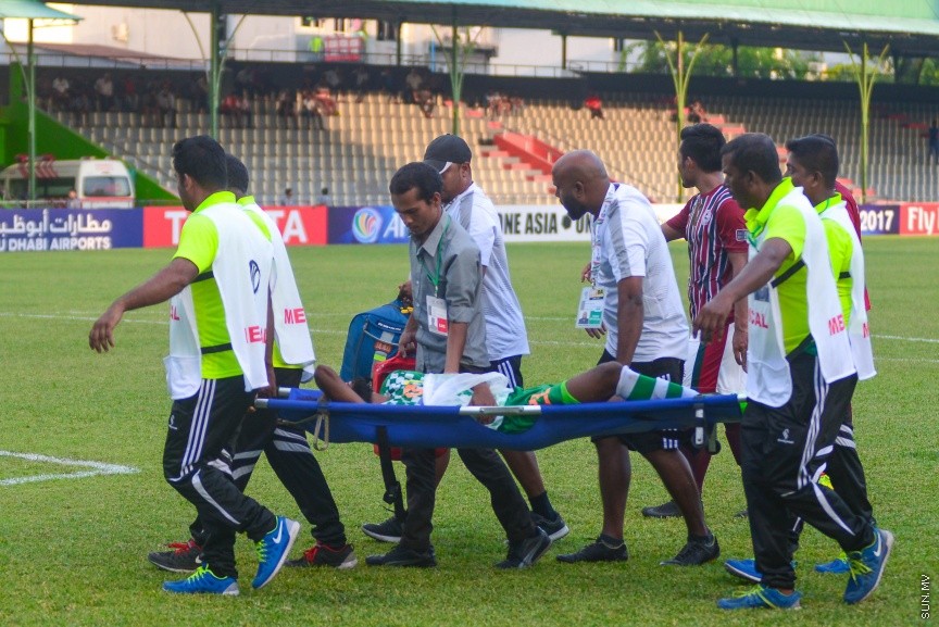 އޭއެފްސީ ކަޕްގެ ގްރޫޕް ސްޓޭޖް (ގްރޫޕް އީ)ގައި ރާއްޖޭގެ މާޒިޔާ ސްޕޯޓްސް އެންޑް ރެކްރިއޭޝަން އާއި އިންޑިއާގެ މޯހަން ބަގާން ބައްދަލުކުރި މެޗުގެ ތެރެއިން: 2-5 ގެ ނަތީޖާ އަކުން އެ އެމެޗް ކާމިޔާބް ކުރީ މާޒިޔާ---ސަން ފޮޓޯ/ މުހައްމަދު އަފްރާހް