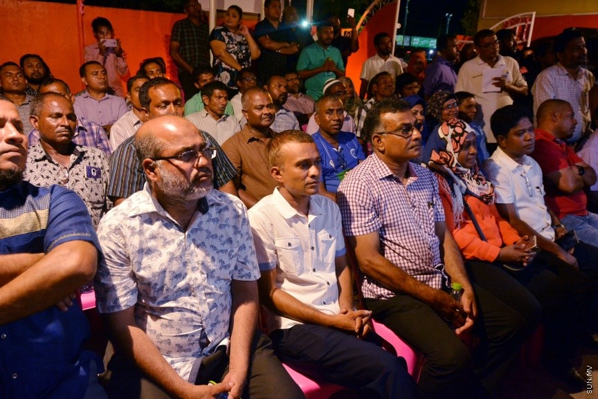 މޭ، 15، 2017: ޕީޕީއެމް އާއި އެމްޑީއޭ އަދި  ޑީއާރުޕީ ކޯލިޝަންގެ ފަރާތުން އެމްޑީއޭ ހަރުގޭގައި ބޭއްވި ހަރުގެ ޖަލްސާގެ ތެރެއިން -- ސަން ފޮޓޯ/ ފަޔާޒު މޫސާ