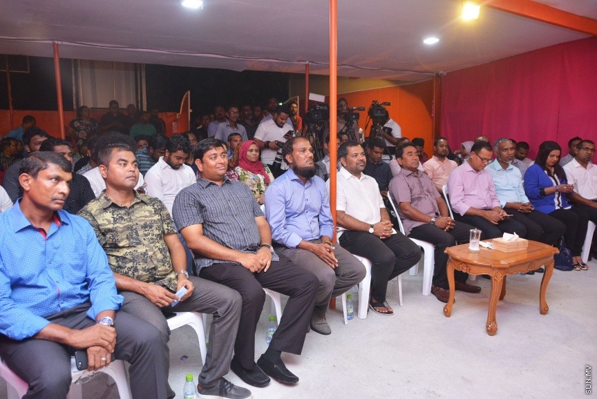 މޭ، 15، 2017: ޕީޕީއެމް އާއި އެމްޑީއޭ އަދި  ޑީއާރުޕީ ކޯލިޝަންގެ ފަރާތުން އެމްޑީއޭ ހަރުގޭގައި ބޭއްވި ހަރުގެ ޖަލްސާގެ ތެރެއިން -- ސަން ފޮޓޯ/ ފަޔާޒު މޫސާ