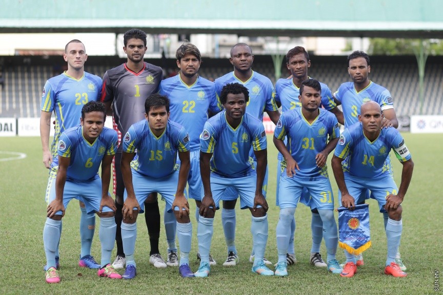 މޭ 17، 2017: އޭއެފްސީ ކަޕްގެ ގްރޫޕް ސްޓޭޖްގައި ރާއްޖޭގެ މާޒިޔާ އާއި ބަނގްލަދޭޝްގެ ދާކާ އަބަހާނީ ބައްދަލުކުރި މެޗުގެ ތެރެއިން -- ސަން ފޮޓޯ/ ފަޔާޒު މޫސާ