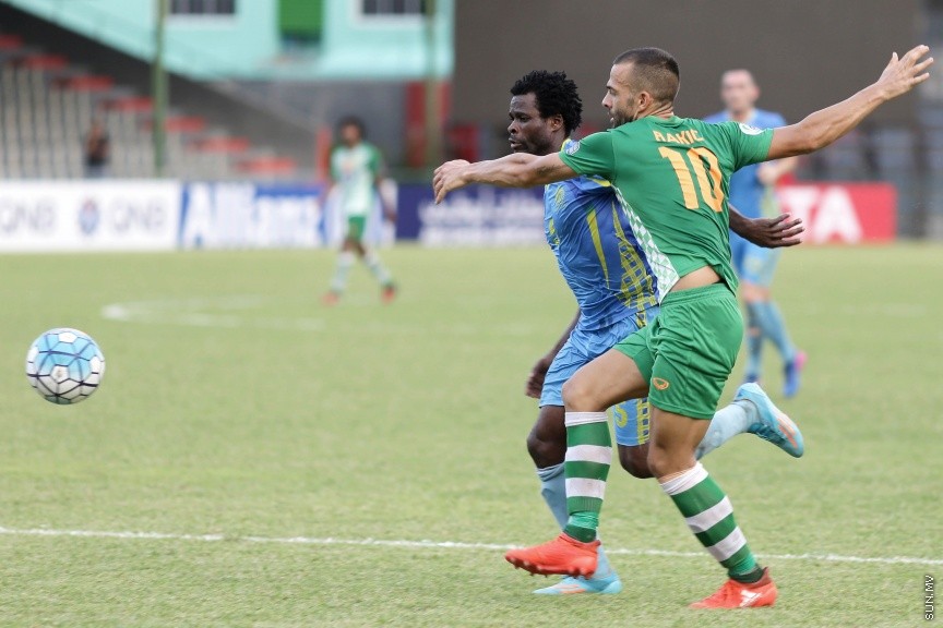 މޭ 17، 2017: އޭއެފްސީ ކަޕްގެ ގްރޫޕް ސްޓޭޖްގައި ރާއްޖޭގެ މާޒިޔާ އާއި ބަނގްލަދޭޝްގެ ދާކާ އަބަހާނީ ބައްދަލުކުރި މެޗުގެ ތެރެއިން -- ސަން ފޮޓޯ/ ފަޔާޒު މޫސާ
