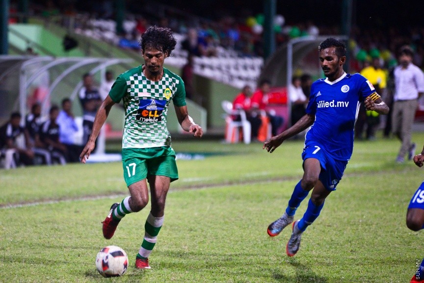 މާލޭ ލީގުގެ ދެވަނަ ބުރުގައި ނިއުއާއި މާޒިޔާ ބައްދަލުކުރާ މެޗުގެ ތެރެއިން:  ވާދަވެރި ނިއުރޭޑިއަންޓް ސްޕޯޓްސް ކްލަބާ އެއްވަރުކޮށް، ލަނޑުގެ ތަފާތުން މާޒިޔާއިން ލީގު ކާމިޔާބުކޮށްފި---ސަން ފޮޓޯ/ މުހައްމަދު އަފްރާޙް 