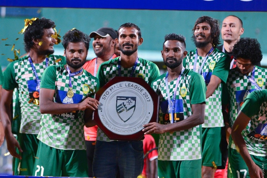 މާލޭ ލީގުގެ ދެވަނަ ބުރު:  ވާދަވެރި ނިއުރޭޑިއަންޓް ސްޕޯޓްސް ކްލަބާ އެއްވަރުކޮށް، ލަނޑުގެ ތަފާތުން މާޒިޔާއިން ލީގު ކާމިޔާބުކޮށްފި---ސަން ފޮޓޯ/ މުހައްމަދު އަފްރާޙް 